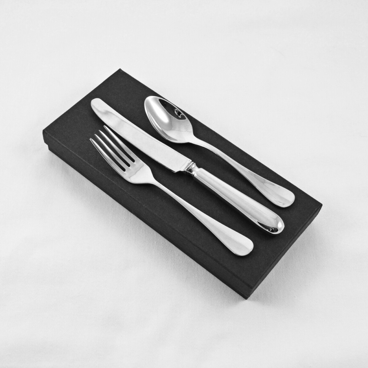 A Baguette Pattern Stainless Steel Three Piece Child Set Made In Sheffield - Free Engraving