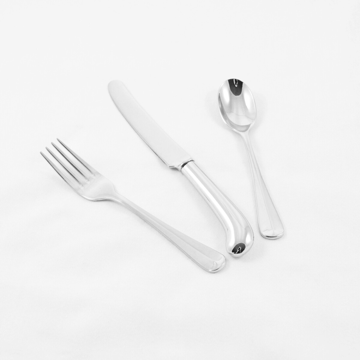 A Pistol Pattern Stainless Steel Three Piece Child Set Made In Sheffield - Free Engraving - Image 2