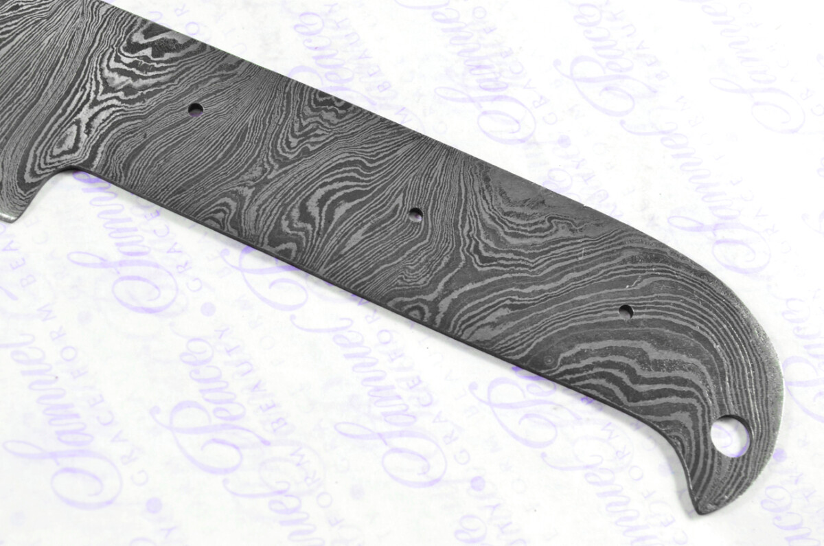 Kitchen Knife Making Kit! Fantastic Damascus Steel Chef's Knife Olive Wood Scales with Leather Sheath - Image 4