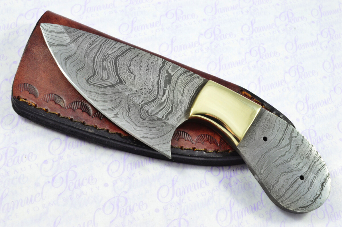 Knife Making Kit! Bespoke Damascus Steel Deep Hunting/Skinning Knife Rosewood Scales Unbelievable Piece Pristine inc Leather Sheath - Image 2