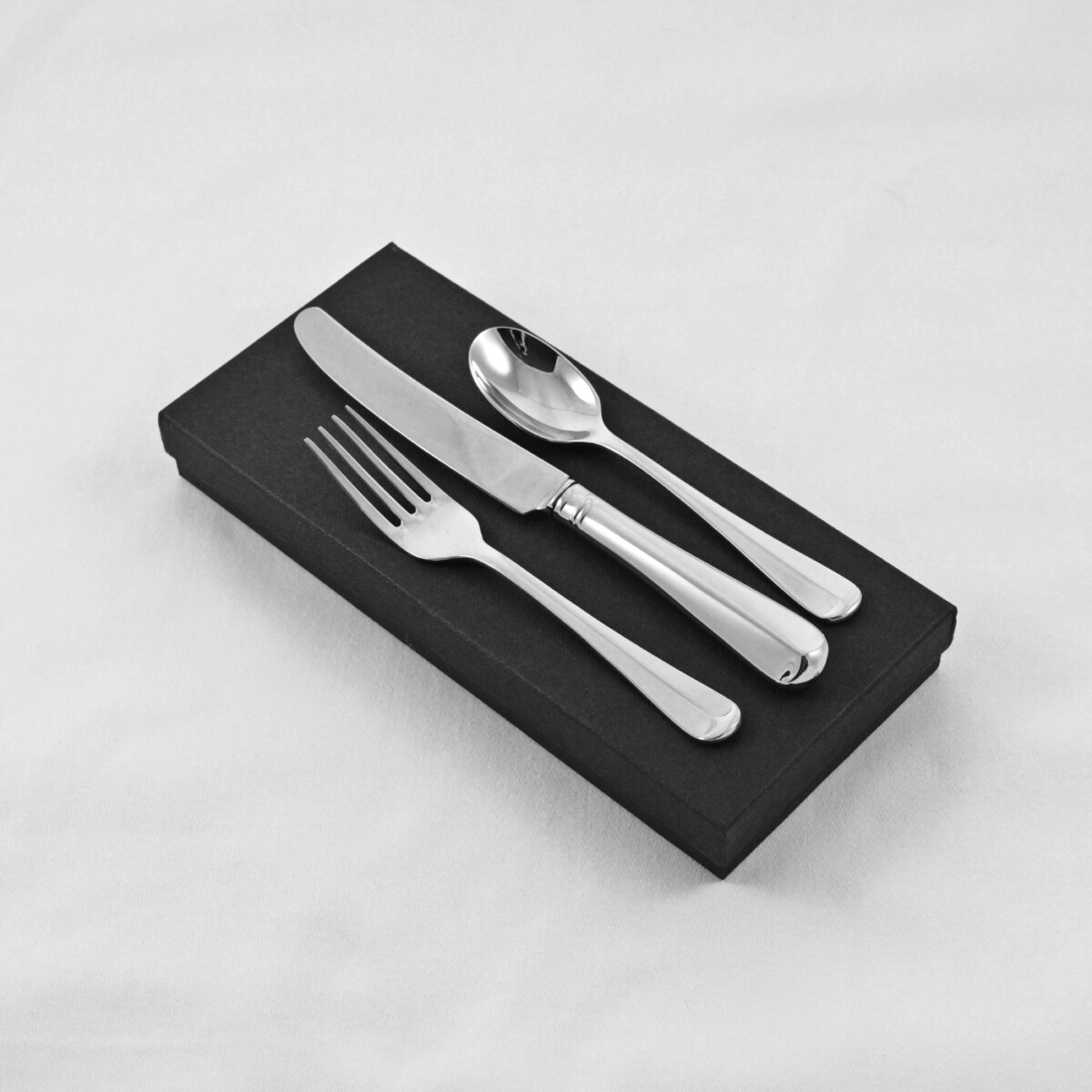 A Rattail Pattern Stainless Steel Three Piece Child Set Made In Sheffield - Free Engraving