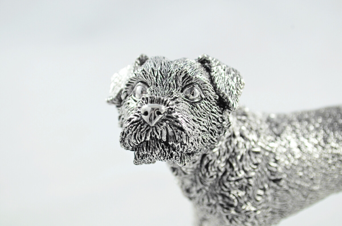 Fantastic Sterling Silver Electroformed Border Terrier Hallmarked 2024 Made In Sheffield England - Image 2
