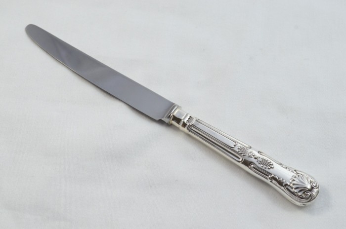 C J Vander Kings Pattern London Assayed 6 Dinner 6 Dessert Knives Sterling Silver 1989 - Image 4