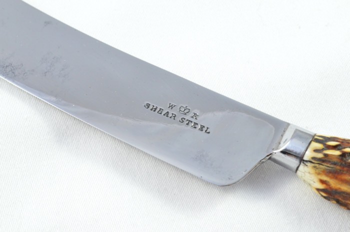 A Gorgeous C.1820's Set of 6 Table Knives & Forks Sambar Stag Handled Cutlery Sheffield - Carbon Steel - Image 9