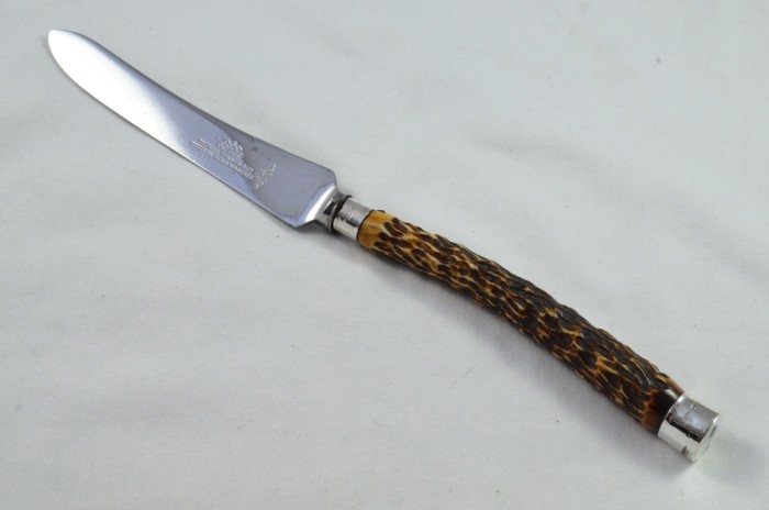 Thomas Turner & Co 2 Piece Stag Handled Solid Silver Capped & Ferruled Game Carving Set 1908 - Image 2