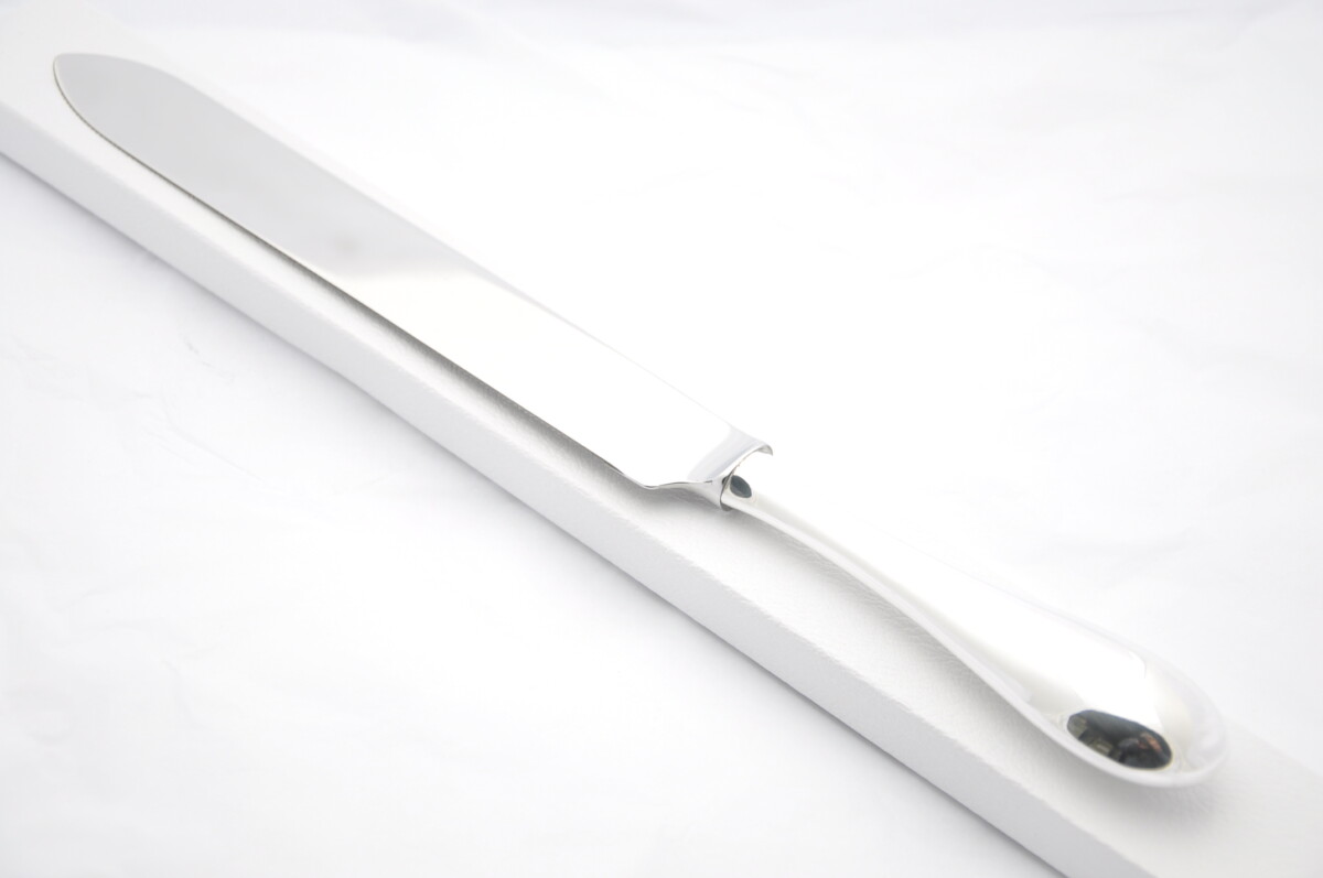 Baguette Pattern Silver Plated Wedding Cake Knife Gift Boxed