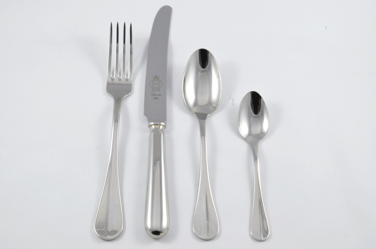 New Baguette Pattern 4 Piece place Setting Made in Sheffield England Stainless Steel Cutlery