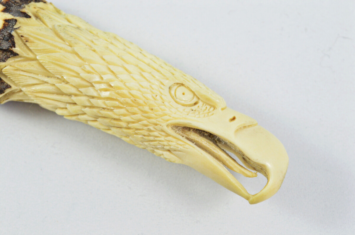 Astonishing Bespoke Hand Carved Bald Eagle Stag Horn Antler Handle Sgian Dubh Hand Engraved Blade Sheffield England - Image 9