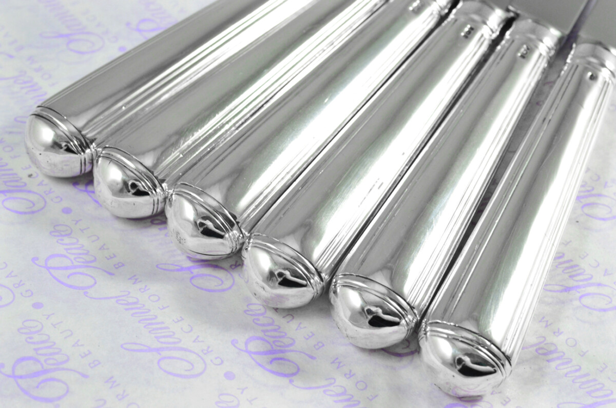 Astonishingly Rare 12 Dinner Knives Sterling Silver Old English Thread Pattern Georgian Made in Sheffield 1778! - Image 11