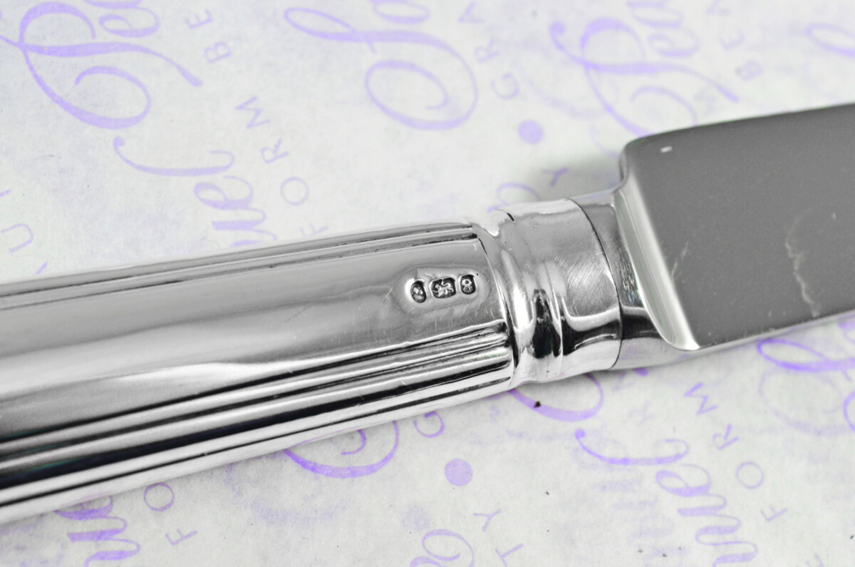 Astonishingly Rare 12 Dinner Knives Sterling Silver Old English Thread Pattern Georgian Made in Sheffield 1778! - Image 7