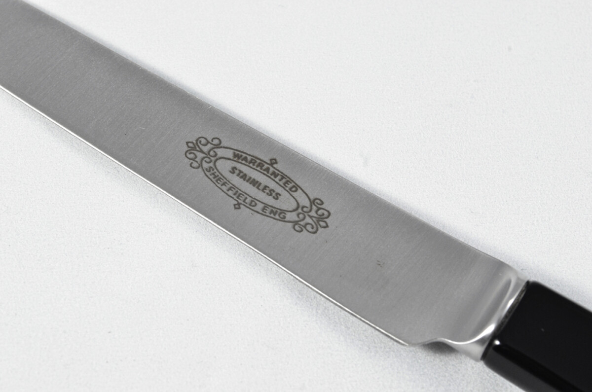 New Fantastic Genuine Black Handle Table Knife & Fork Brushed Finish Made In Sheffield England - Image 4