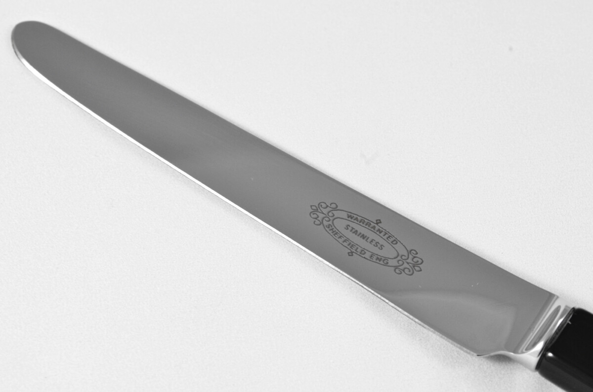 New Fantastic Genuine Black Handle Table Knife Mirrored Finish Made In Sheffield England - Image 3