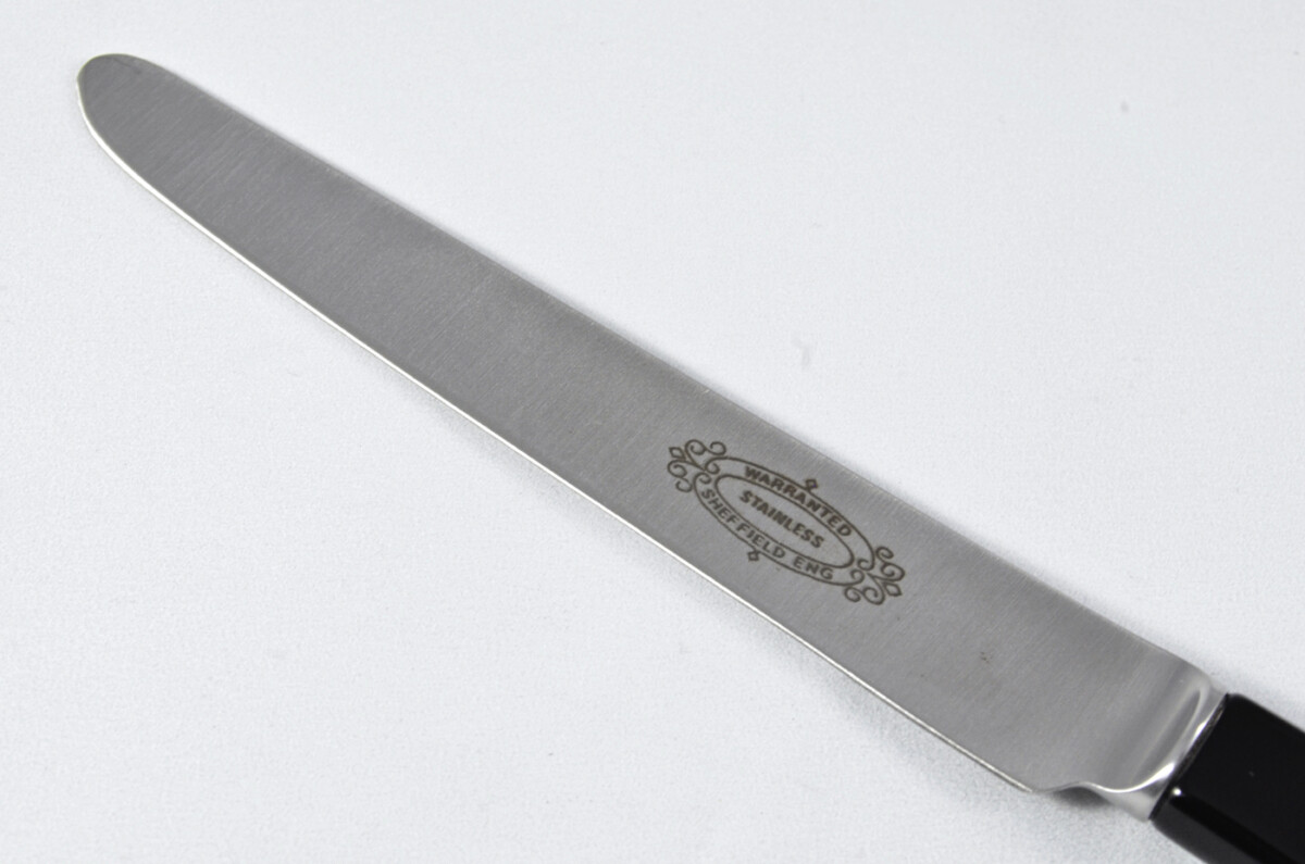 New Fantastic Genuine Black Handle Table Knife & Fork Brushed Finish Made In Sheffield England - Image 5