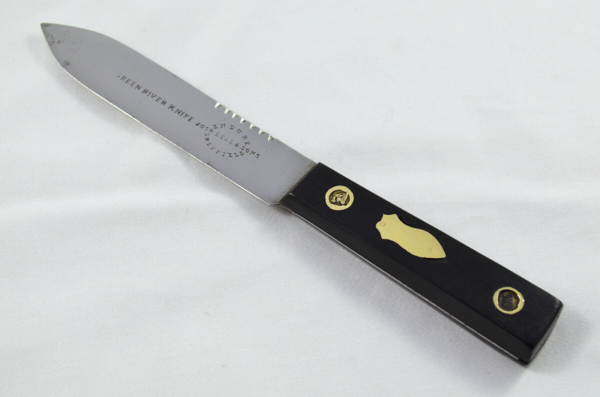 Vintage 5" Green River Knife Made in Sheffield England Carbon Blade Hardwood Handle