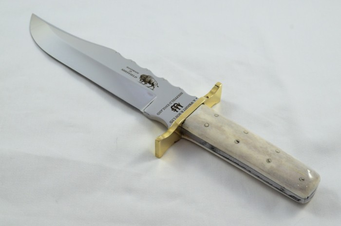 Genuine Authentic A Wright & Sons Scale Tang Light Stag 15.5" Bowie Knife Sheffield England - Image 2