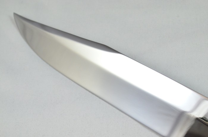VERY RARE Jonathan Crookes 16" Hand Forged Stag Horn Antler Handled Bowie Knife with Leather Sheath C.1950 - Image 7