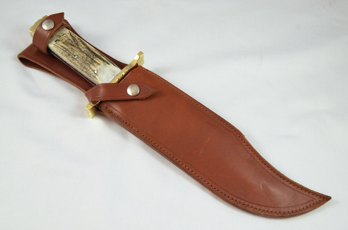 Genuine Authentic A Wright & Sons Scale Tang Stag Horn 15.5" Bowie Knife Sheffield England - Image 10