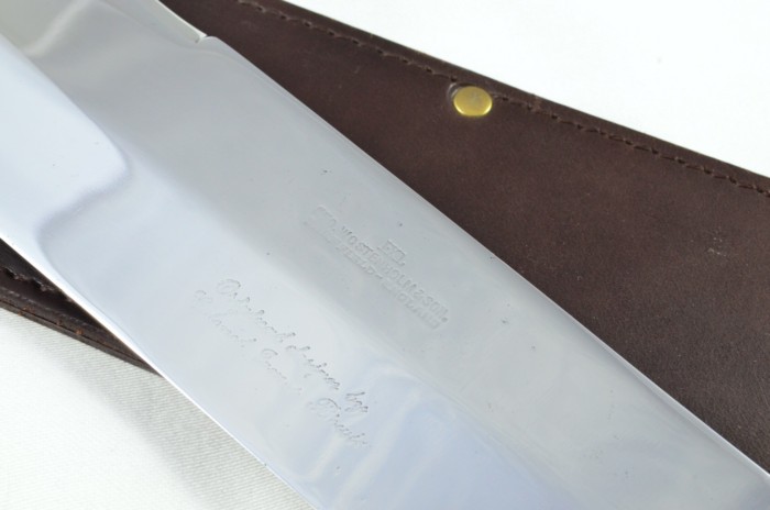 RARE I.X.L. George Wolstenholme Hand Forged Stag Horn Antler Handled Bowie Knife with Leather Sheath C.1940 - Image 7