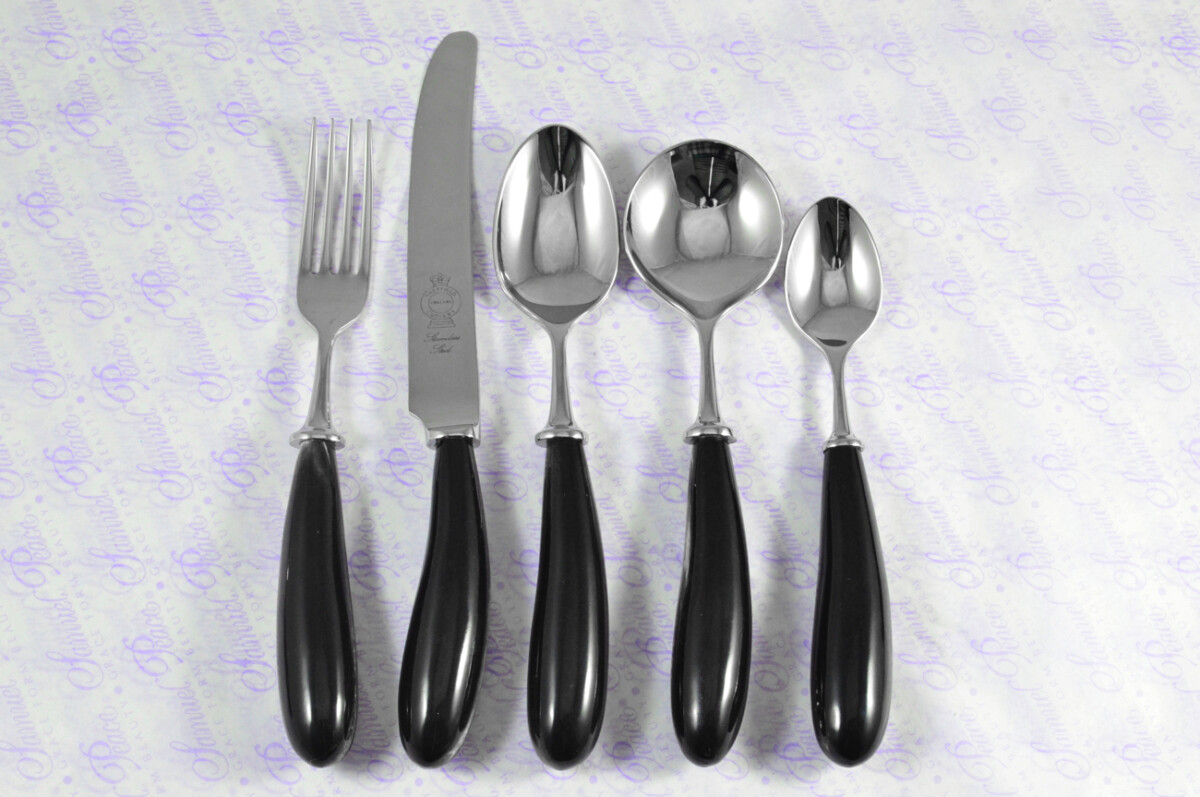 Amazing Genuine Water Buffalo Handle 5 Piece Place Setting Made in Sheffield England Stainless Steel Cutlery