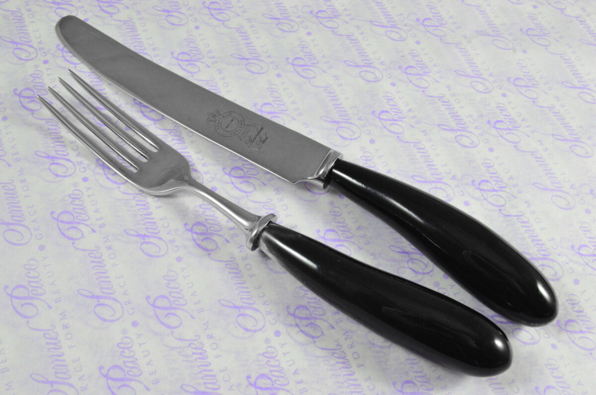 Amazing Genuine Water Buffalo Handle 5 Piece Place Setting Made in Sheffield England Stainless Steel Cutlery - Image 5