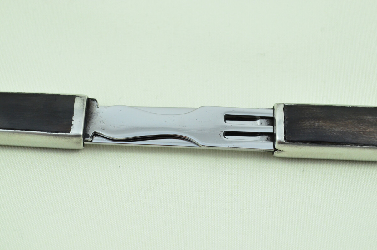 C1800 Sheffield Made 2 Piece Traveling Set Silver & Buffalo Inlay unique - Image 5