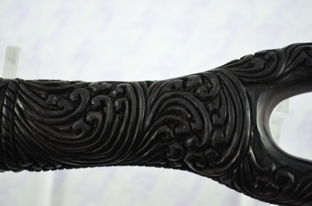 Buffalo Horn Ornate Hand Carved Catapult / Slingshot with Stag Accents - Image 6