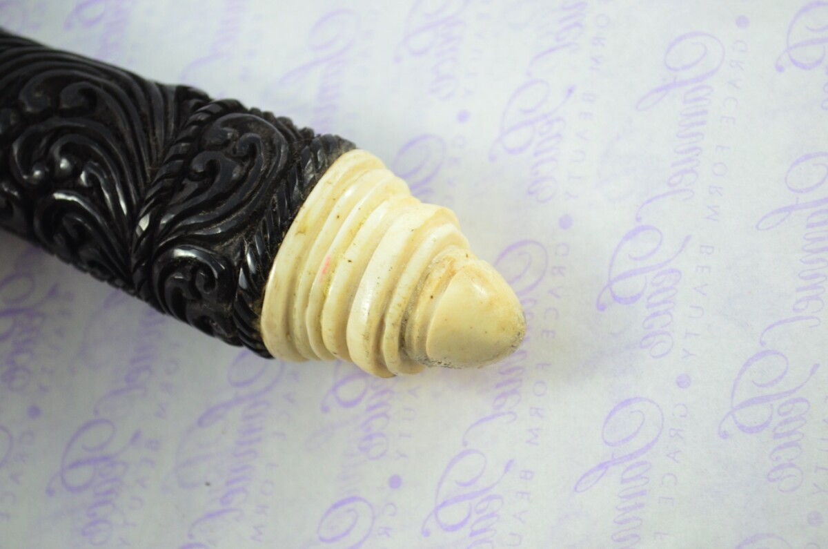 Buffalo Horn Ornate Hand Carved Catapult / Slingshot with Stag Accents - Image 4
