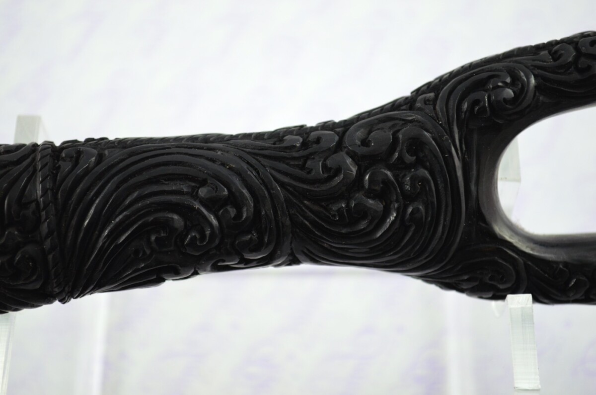 Buffalo Horn Ornate Hand Carved Catapult / Slingshot with Stag Accents - Image 6