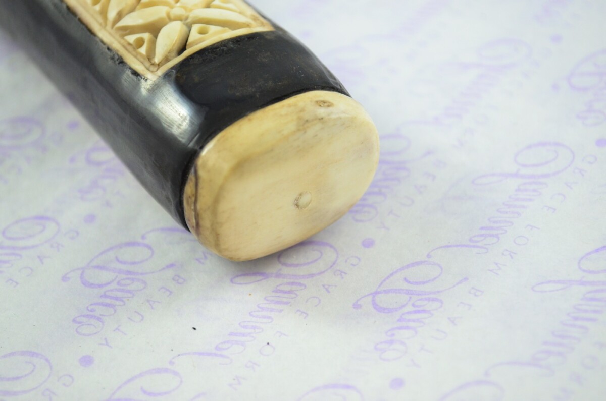 Buffalo Horn Ornate Hand Carved Catapult / Slingshot with Stag Accents - Image 4