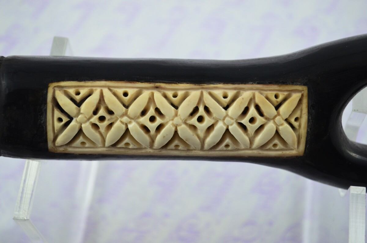 Buffalo Horn Ornate Hand Carved Catapult / Slingshot with Stag Accents - Image 7