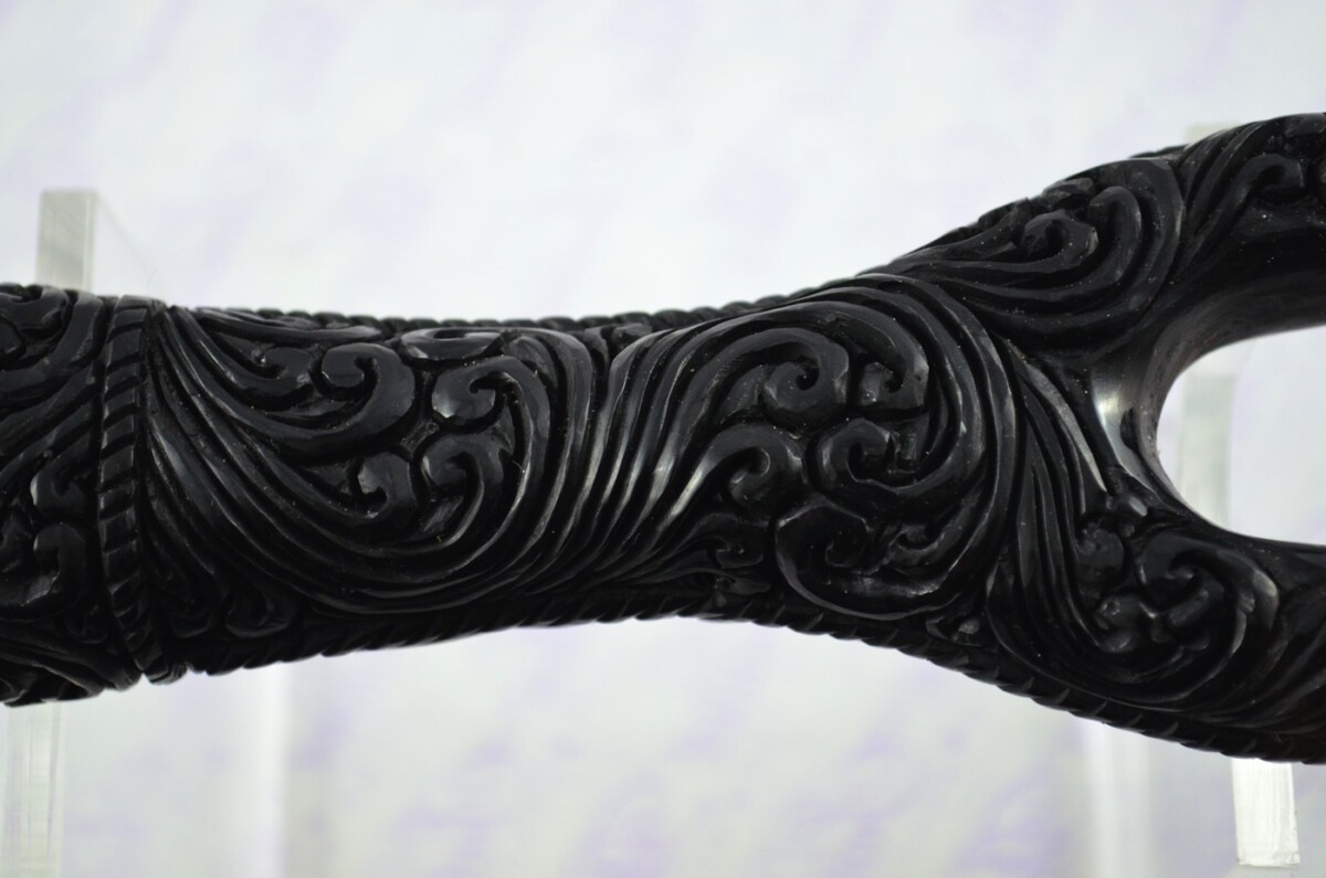 Buffalo Horn Ornate Hand Carved Catapult / Slingshot with Stag Accents - Image 6