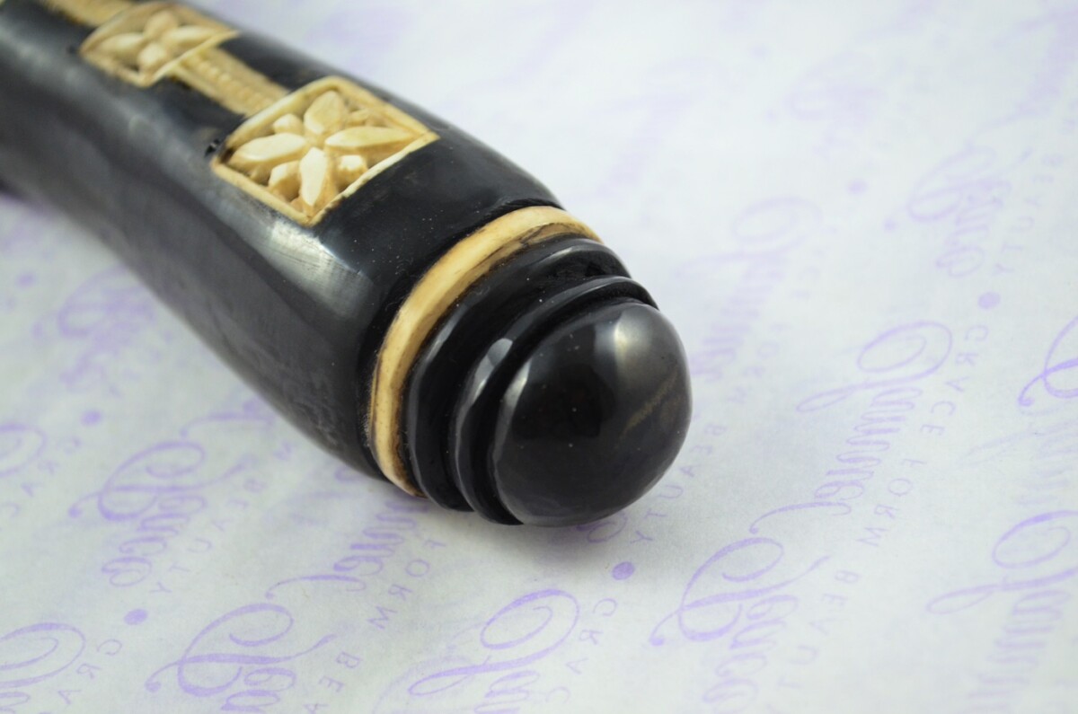 Buffalo Horn Ornate Hand Carved Catapult / Slingshot with Stag Accents - Image 4
