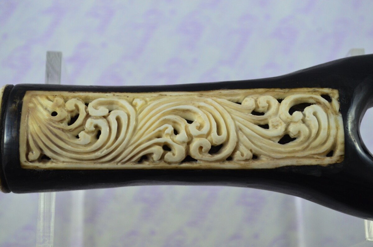 Buffalo Horn Ornate Hand Carved Catapult / Slingshot with Stag Accents - Image 6