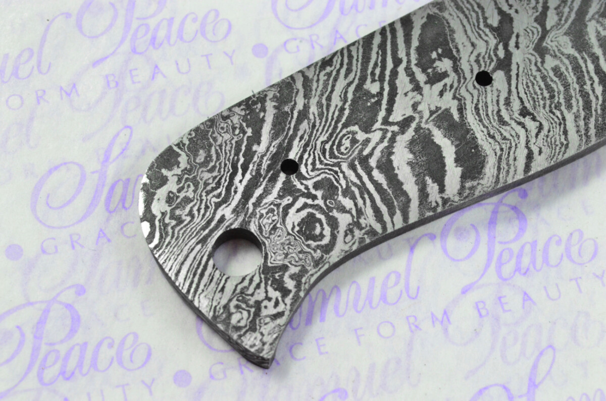 Knife Making Kit! Damascus Steel Hunting/Bowie Knife Laminate Wood Scales Brass Bolster inc Leather Sheath - Image 8