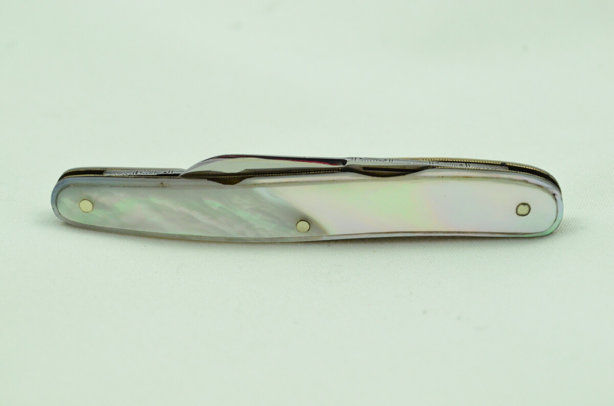 Double Blade Fantastic Carbon Steel Bladed Mother Of Pearl Fully Restored Sheffield Made Pen/Pocket Knife c1900 Maker George Butler - Image 9