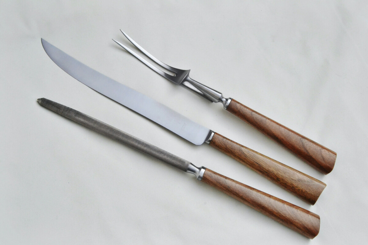 Rare Rosewood Handled Stainless Steel Canteen of Cutlery by Mills More – Made in Sheffield, England - Image 6