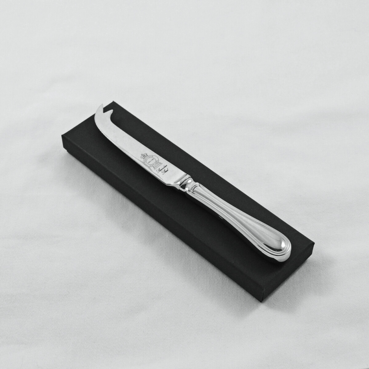 An Old English Thread Pattern Stainless Steel Cheese Knife Gift Boxed And Engraved 'Sheffield, England'
