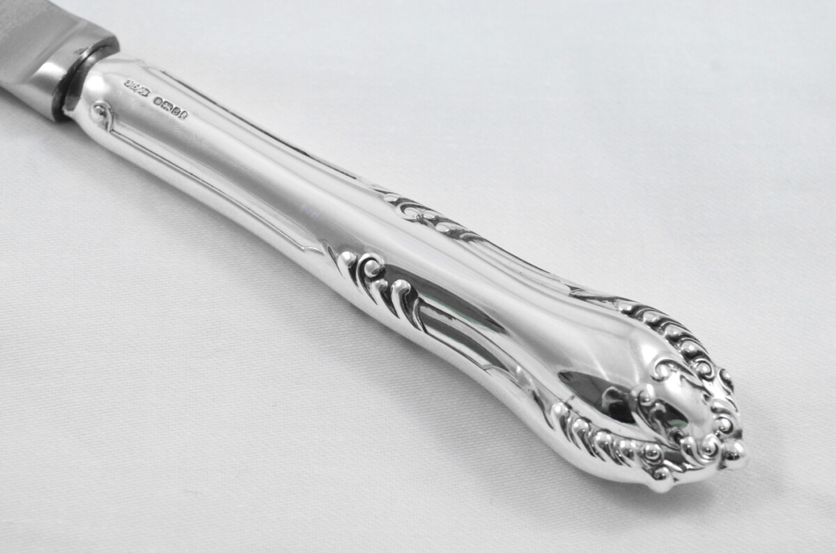 James Dixon & Sons Rare Sheffield Sterling Silver Handled 3 Piece Carving Set Chesterfield Pattern 1977 - Image 3