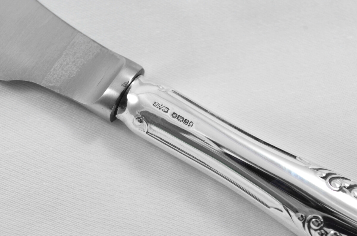 James Dixon & Sons Rare Sheffield Sterling Silver Handled 3 Piece Carving Set Chesterfield Pattern 1977 - Image 7