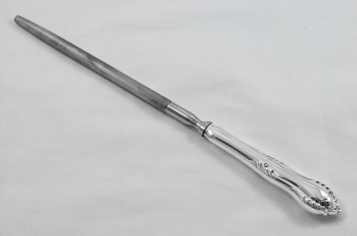 James Dixon & Sons Rare Sheffield Sterling Silver Handled 3 Piece Carving Set Chesterfield Pattern 1977 - Image 6