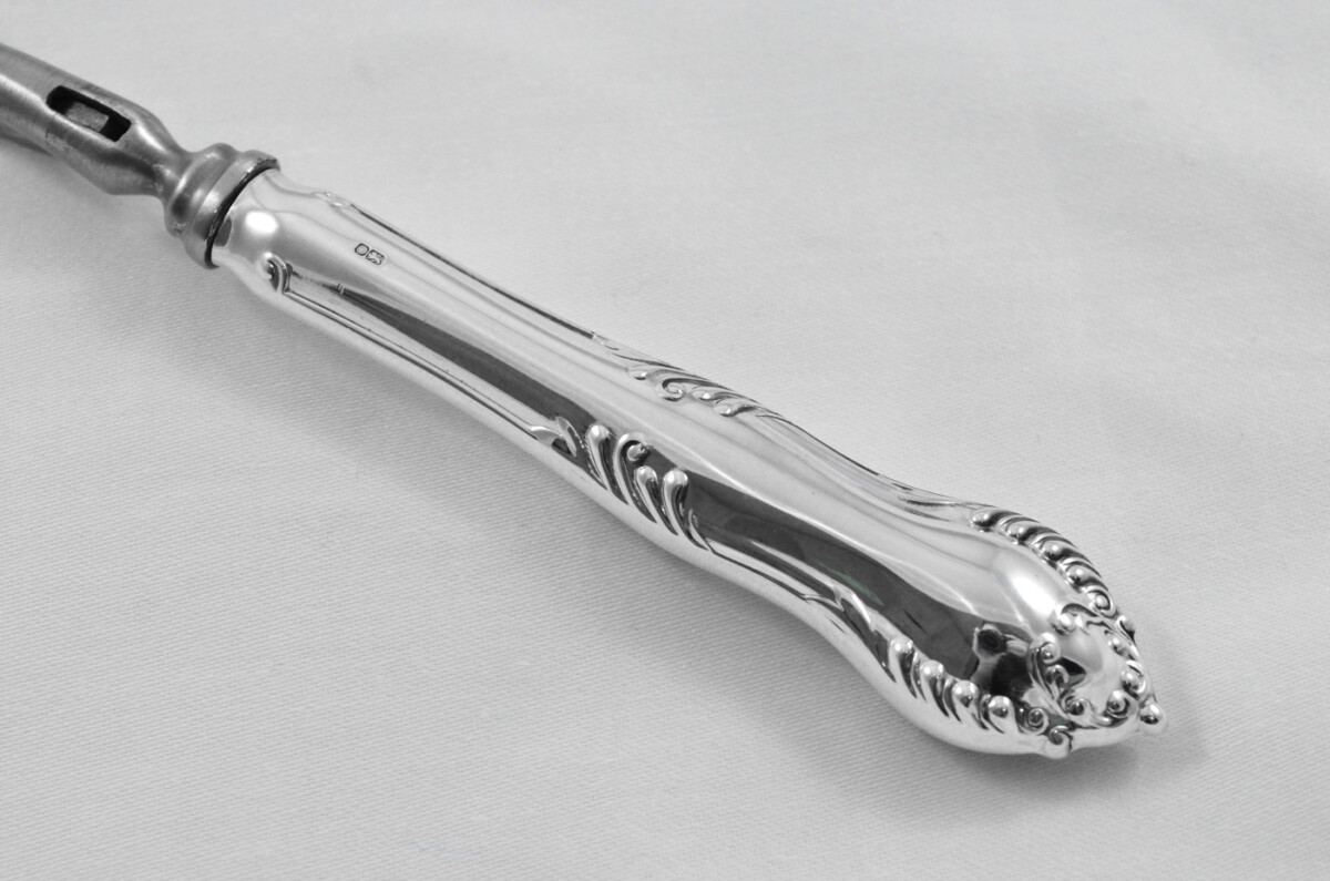 James Dixon & Sons Rare Sheffield Sterling Silver Handled 3 Piece Carving Set Chesterfield Pattern 1977 - Image 10