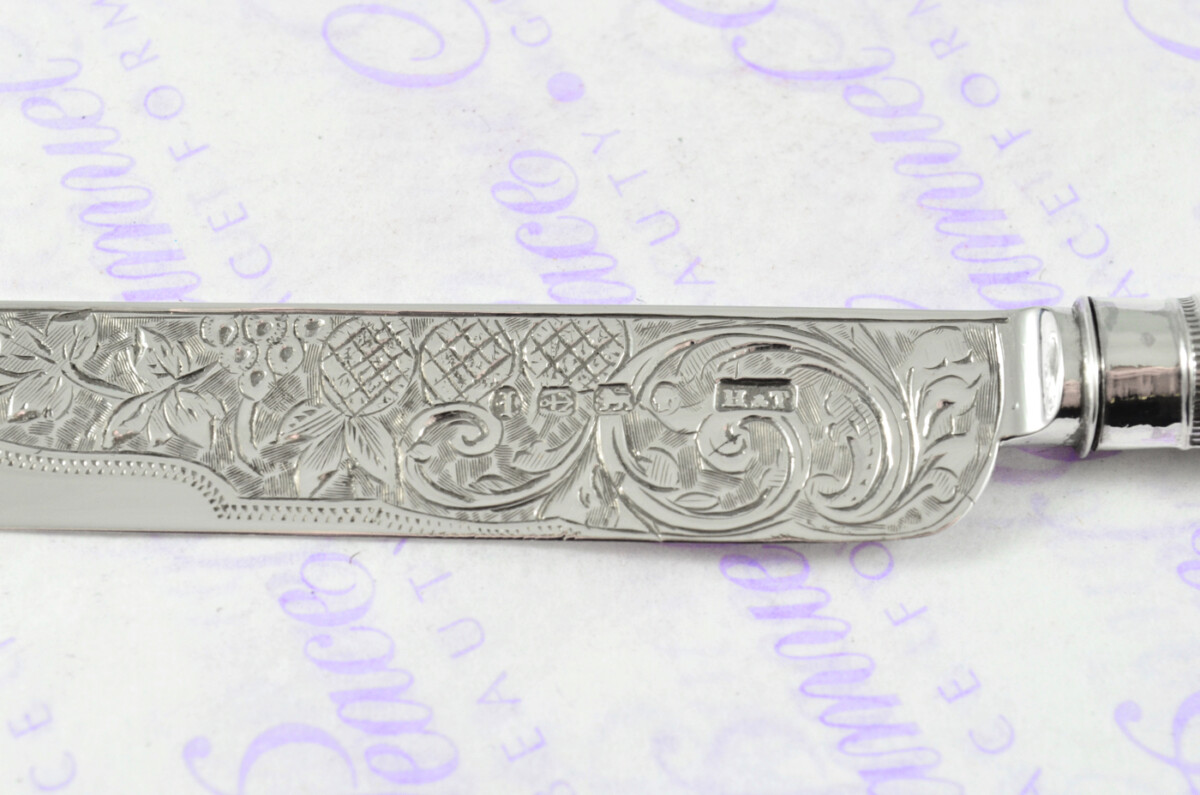 A Rare & Unique Sterling Silver Antique 3 Piece Child's Set - Private Pattern Birmingham Assayed 1885 - Image 5
