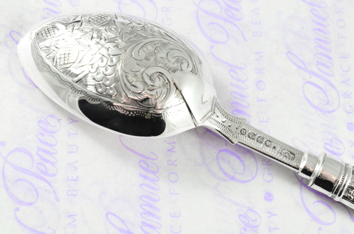 A Rare & Unique Sterling Silver Antique 3 Piece Child's Set - Private Pattern Birmingham Assayed 1885 - Image 9