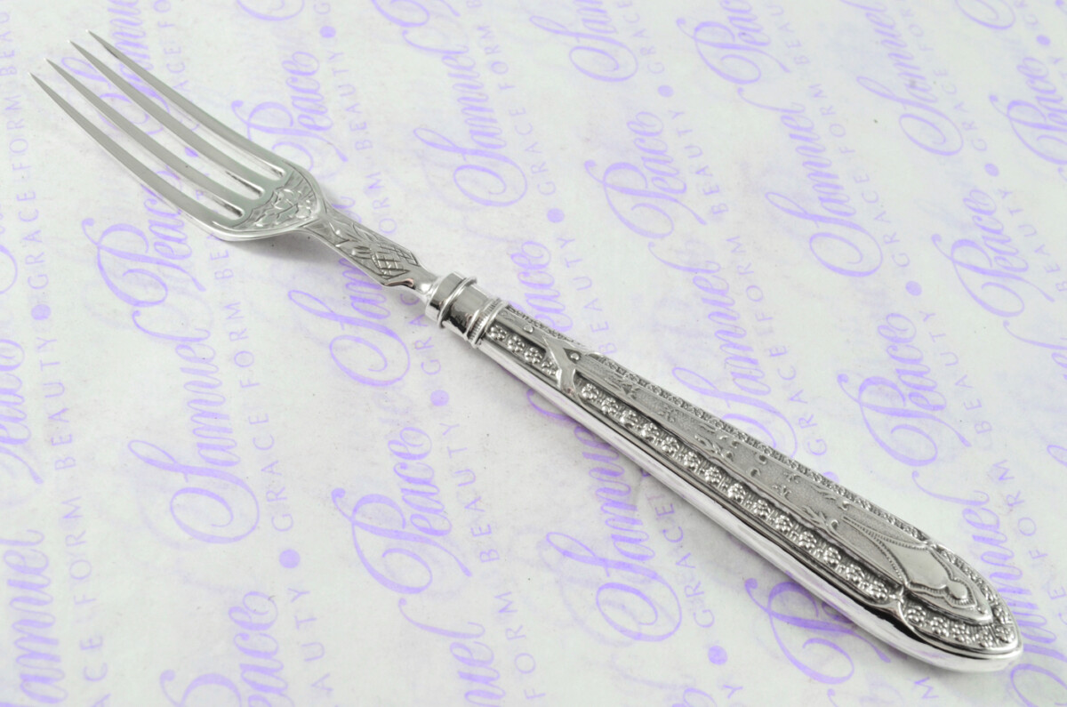 A Rare & Unique Sterling Silver Antique 3 Piece Child's Set - Private Pattern Birmingham Assayed 1885 - Image 12