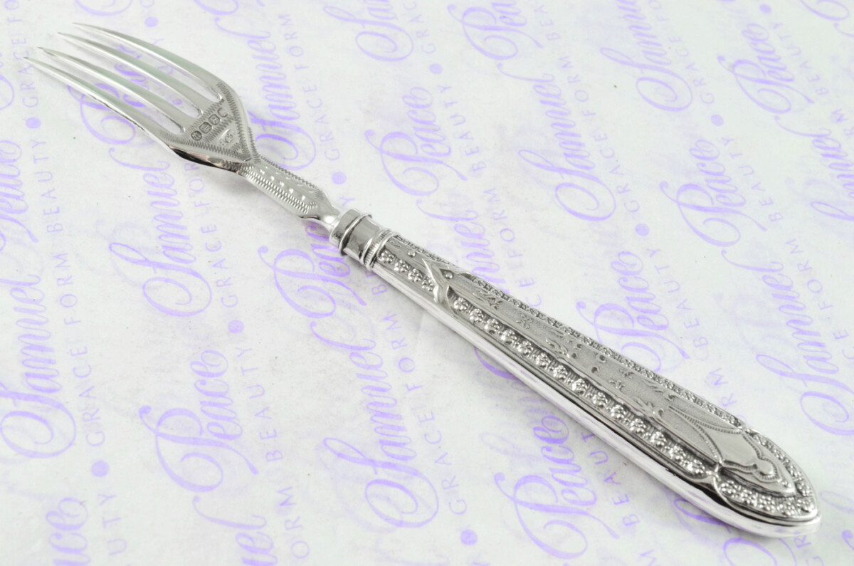 A Rare & Unique Sterling Silver Antique 3 Piece Child's Set - Private Pattern Birmingham Assayed 1885 - Image 13