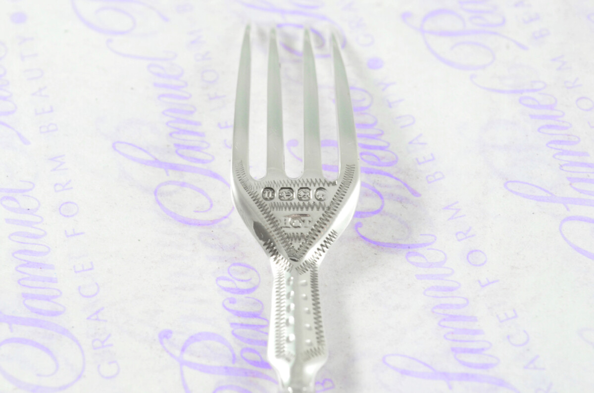 A Rare & Unique Sterling Silver Antique 3 Piece Child's Set - Private Pattern Birmingham Assayed 1885 - Image 14