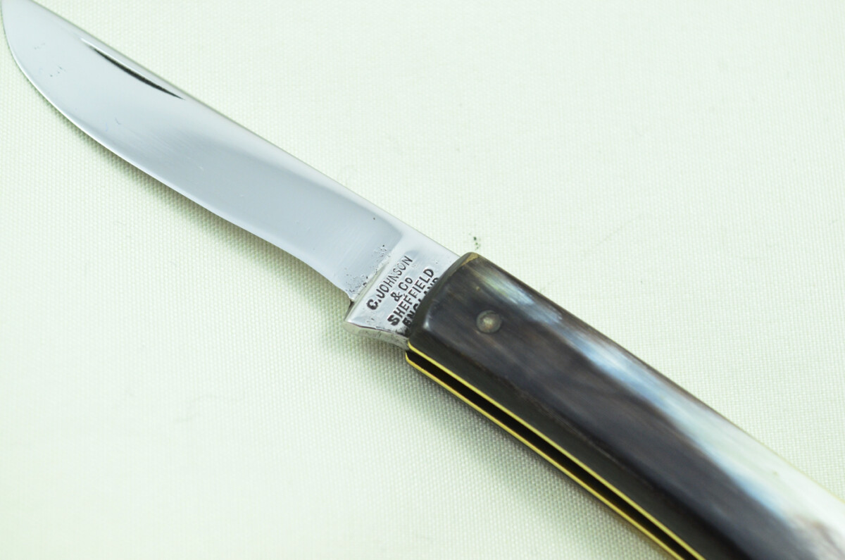 Christopher Johnson Sheffield Made 1 Bladed Buffalo Horn Scaled Pen Knife - Image 3
