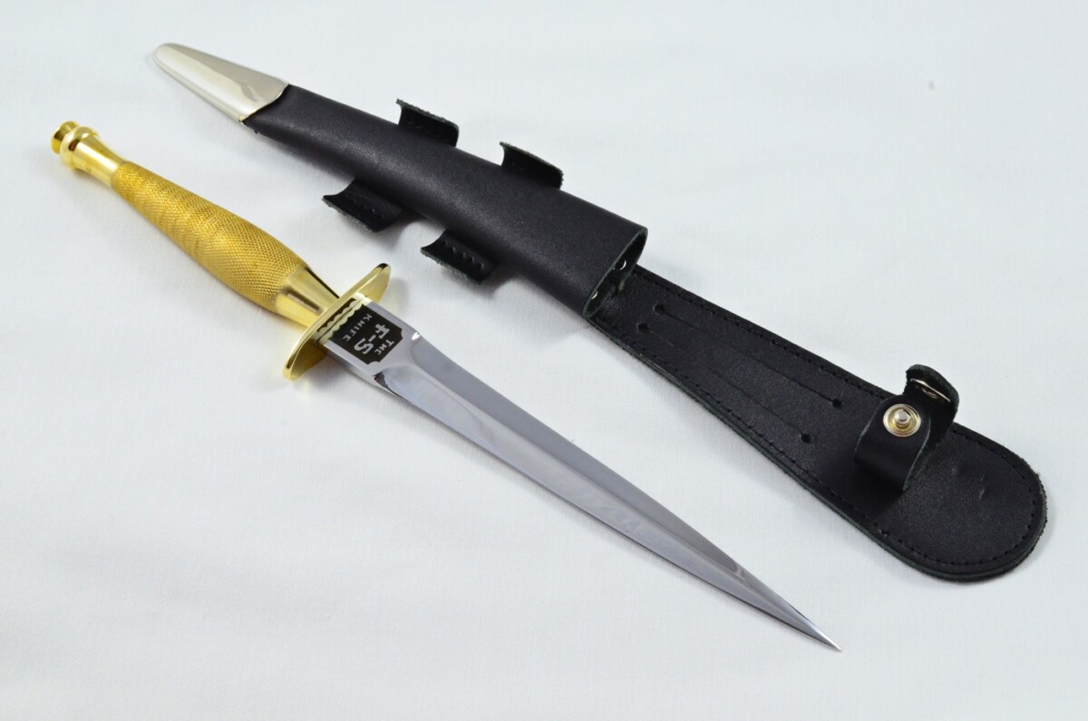 2025 Fairbairn Sykes First Pattern Brass Handle Bright Blade Commando Knife Made in Sheffield England - Image 3
