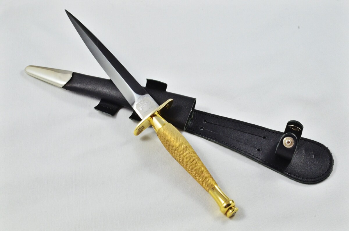 2025 Fairbairn Sykes First Pattern Brass Handle Black Blade Commando Knife Made in Sheffield England