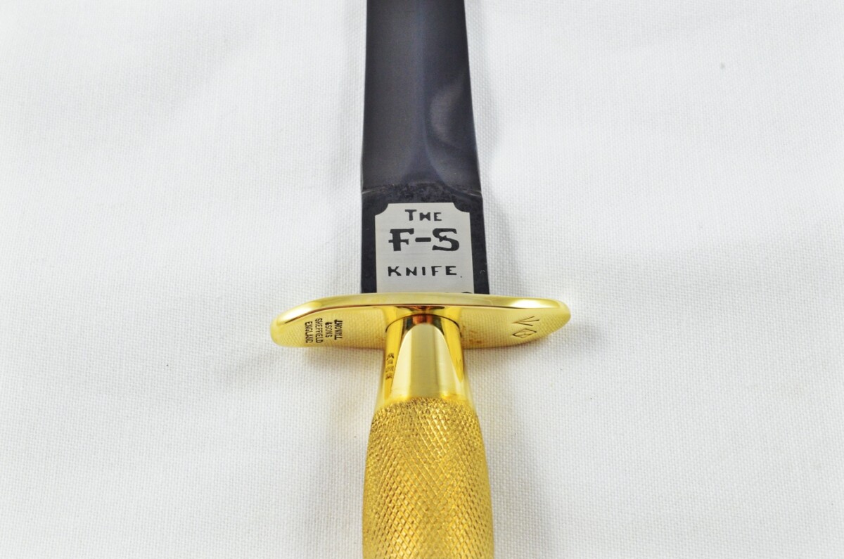 2025 Fairbairn Sykes First Pattern Brass Handle Black Blade Commando Knife Made in Sheffield England - Image 9